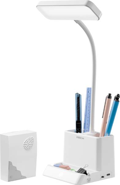 xech Table Lamp with external bell Pen Stand Rechargeable Battery [Desky Lite Bell] Study Lamp