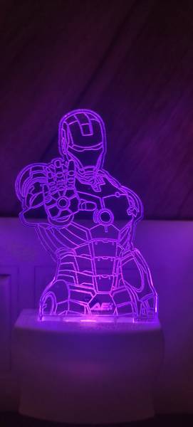 Omniverse Acrylic Colour Changing Iron Man Magic Night Lamp with Beautiful 3D Illumination Night Lamp