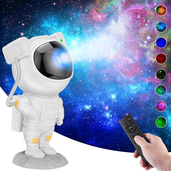 zekshan Galaxy Night Light Astronaut Space Star Projector Nebula 360 Adjustable Head Night Lamp