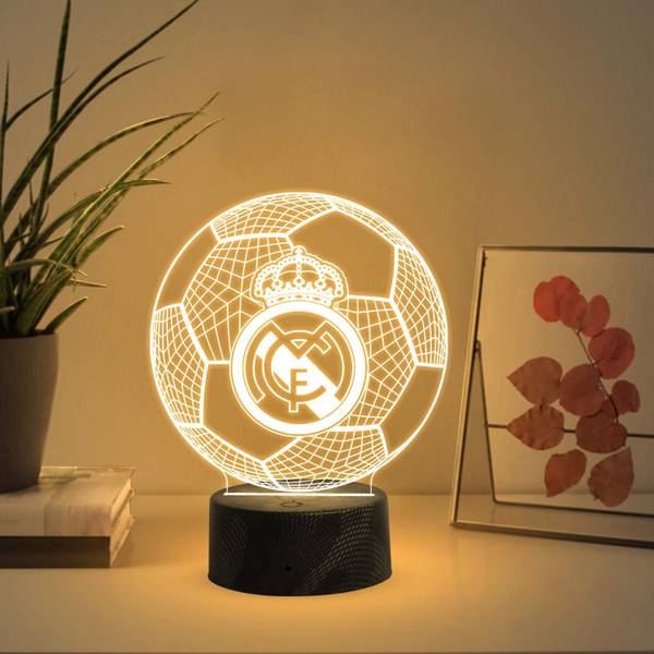 Gift Me Bazar 3D Illusion Football Desk Table Lamp Real Madrid Night Lamp Table Lamp