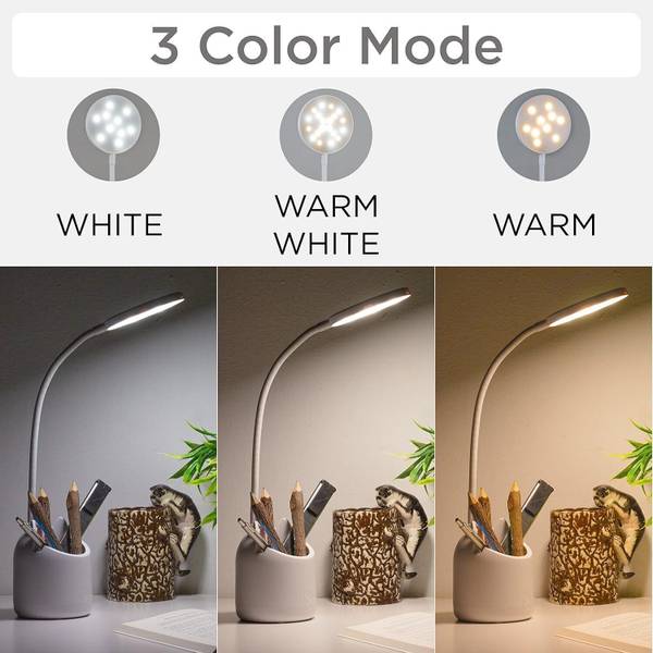 SHOPOGENIX 3 Colour Mode LED Study/Table/Desk Lamp with Pen Holder LED Touch-L129 Study Lamp