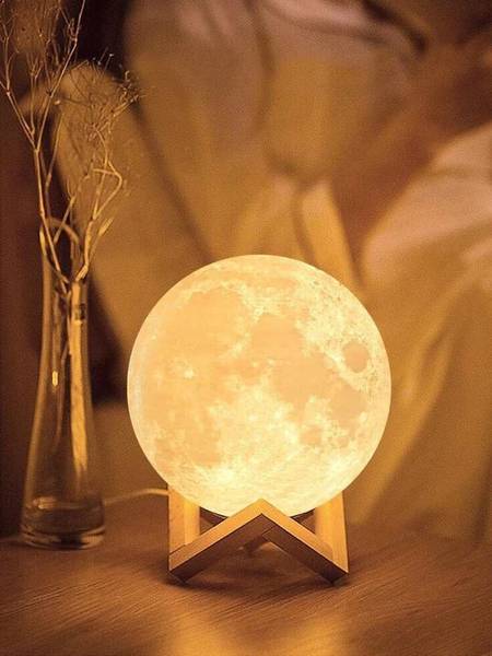 Sagar Enterprise 3D Printed Moon Lamp USB rechargeable, Night Lamp