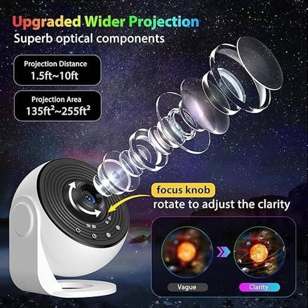 SHOPOGENIX 3-in-1 Galaxy Star Night Projector with Moon, Nebula & Stars Night Lamp