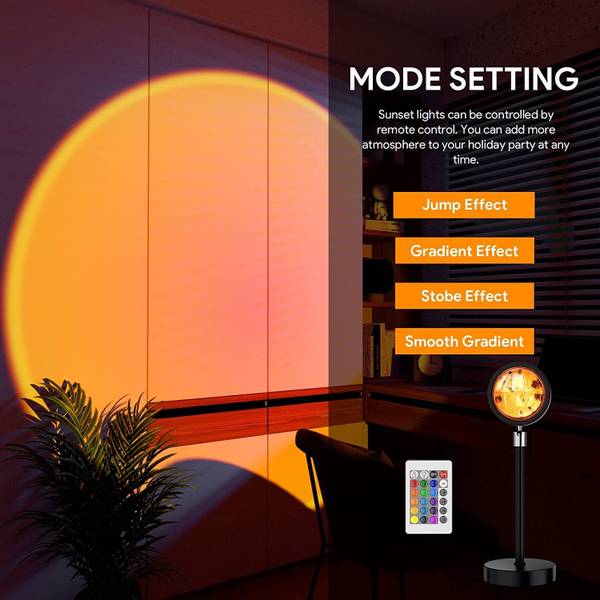 DIYALUX Best 16 Colors Sunset Lamp, LED Sun Projection Night Lights with Remote Control Night Lamp