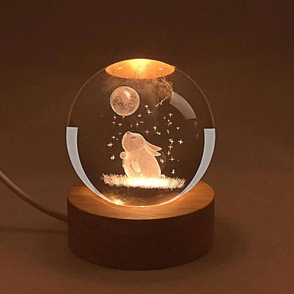 SHOPOGENIX 3D Moon Rabbit Crystal Ball 2.4
