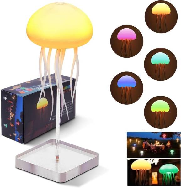 XERGY LED Cute Jellyfish Night Light,Voice Control Light Rechargeable (Hanging + Base) Night Lamp