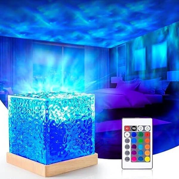 Noniu Ocean Wave Water Night Light Projector 3D Water Wave Effect, Projector Lights Night Lamp