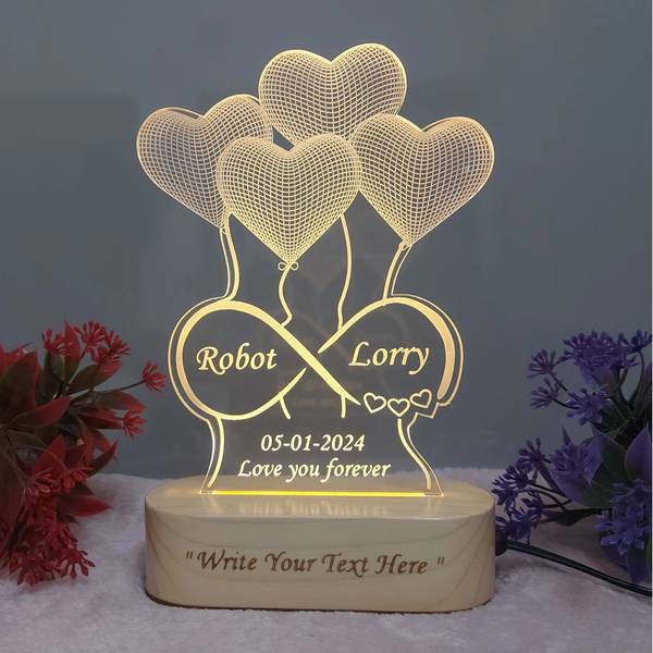 Shayona Personalized Gift for Couple 3D illusion Night Lamp