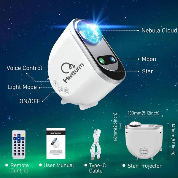 Wengonvila LED Galaxy Projector for Room Decor,bluetooth  Moon Light with Remote Control Night Lamp
