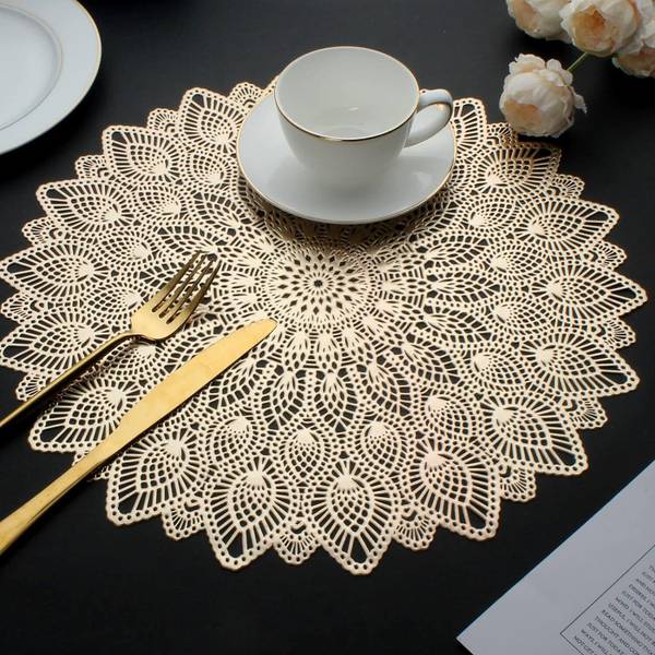 Dakshya Industries Round Pack of 2 Table Placemat