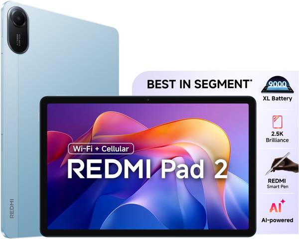 REDMI Pad 2 8 GB RAM 256 GB ROM 11.0 inch with Wi-Fi+4G Gaming Tablet (Sky Blue)