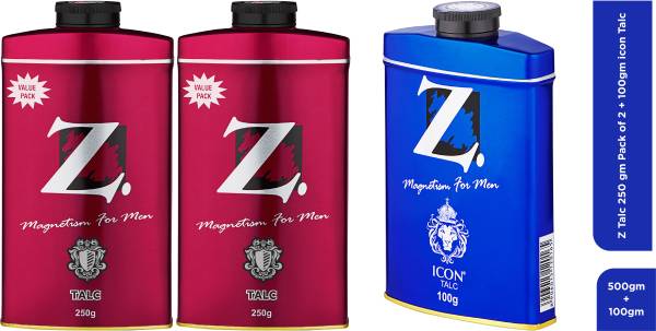 Z - Magnetism for Men Talc 250 gm (Pack of 2) +100gm Icon