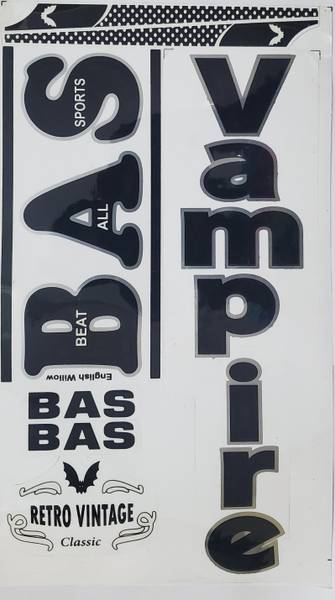 Kyrios BAS Retro Vintage Cricket Bat Sticker With Glossy Look Self Adhesive Bat Sticker