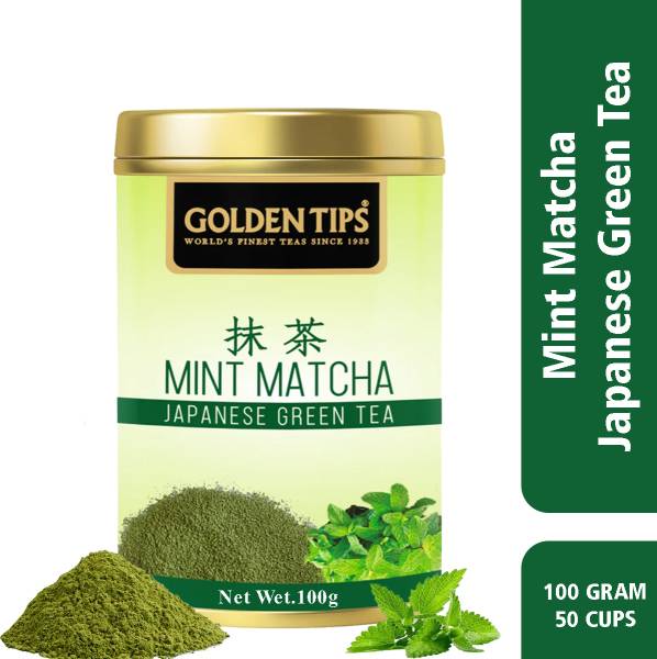 Golden Tips Japanese Green Blended With Mint Matcha Tea Tin