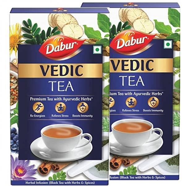 Dabur Vedic Tea 500g-Pack-2(Black Tea)Chai Soulful Aroma & Rich Taste|Premium Tea Black Tea Tetrapack