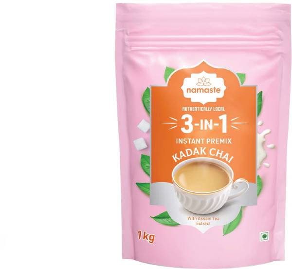 Namaste Chai Instant Tea Premix, Kadak Chai | Value Pack | Assam Tea | Vending Machine | Ready Mix (1kg, Powder) Instant Tea Pouch