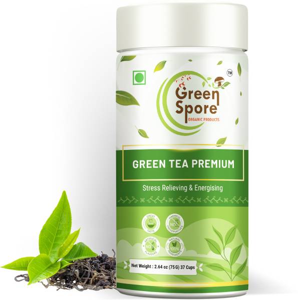 Green Spore Green Tea Premium,Antioxidants Rich,Improves Metabolism,Reduce Weight Whole Leaf Green Tea Tin