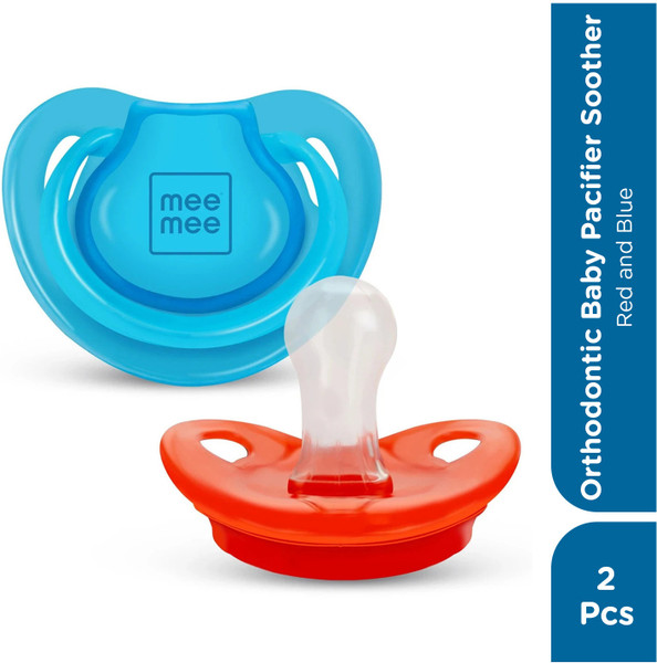 MeeMee Pacifier Soft Silicone Nipple| BPA Free | Oral Stimulatory | Teether - Pack of 2 Soother