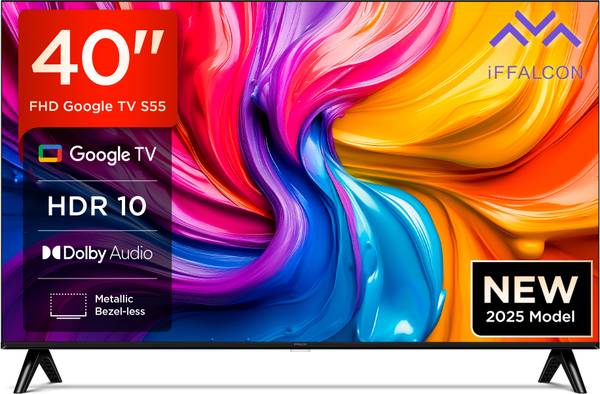 iFFALCON S55 101 cm (40 inch) Full HD LED Smart Google TV 2025 Edition with HDR 10 | 20W Dolby Audio | Multi Viewing Mode | Google Assistant | Slim De...