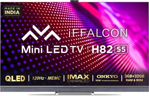 iFFALCON H82 139 cm (55 inch) QLED Ultra HD (4K) Smart Android TV With Android 11 (Graphite Grey) | Mini LED with Video Call Camera