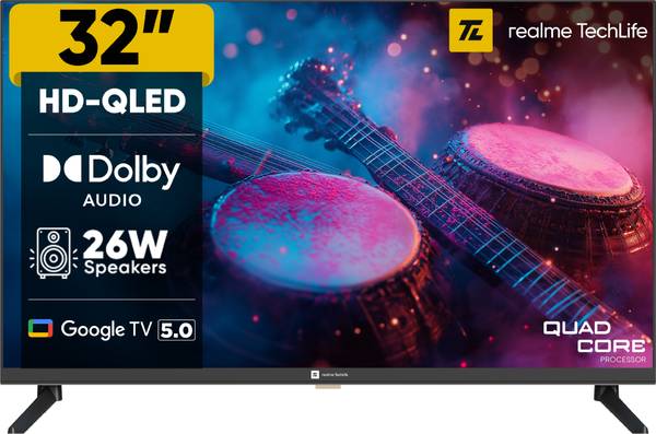 realme TechLife 80 cm (32 inch) QLED HD Ready Smart Google TV 2025 Edition