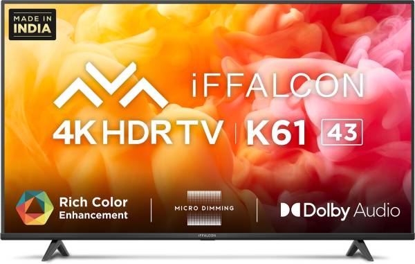 iFFALCON 108 cm (43 inch) Ultra HD (4K) LED Smart Android TV  (43K61)