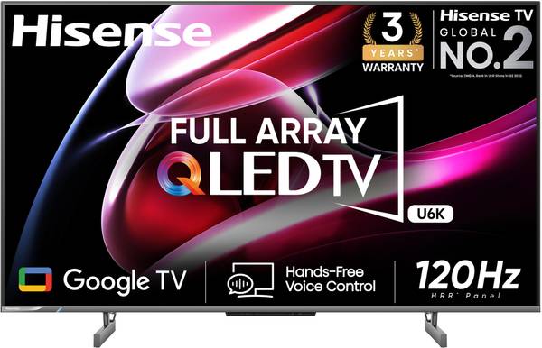 Hisense U6K 139 cm (55 inch) QLED Ultra HD (4K) Smart Google TV