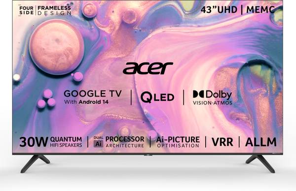 Acer V Pro Series 108 cm (43 inch) QLED Ultra HD (4K) Smart Google TV 2025 Edition