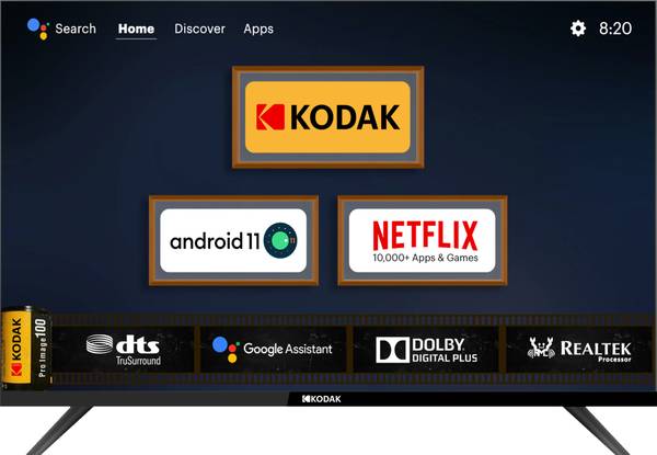 KODAK 108 cm (43 inch) Full HD LED Smart Android TV with Android 11 and Dolby Digital Plus