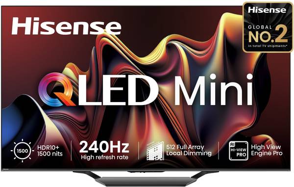 Hisense U7N 140 cm (55 inch) QLED Ultra HD (4K) Smart VIDAA TV Dolby Vision Atmos 240Hz High Refresh Rate