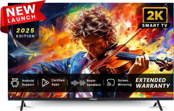 Uniboom ULTIMA 108 cm (43 inch) Full HD LED Smart Android TV 2025 Edition with 30W Sonic Boom Speakers- Aura Vision+ Display - Mobile Screen Cast - 10...
