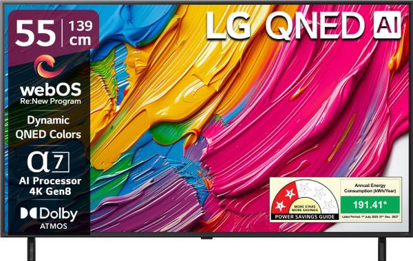 LG QNED 8AA 139 cm (55 inch) Ultra HD (4K) QNED Smart WebOS TV 2025 Edition with Alpha7 AI Processor 4K Gen8 | Dynamic QNED Color | AI Brightness Cont...