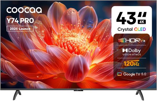 Coocaa Y74 Pro 108 cm (43 inch) QLED Ultra HD (4K) Smart Google TV 2025 Edition