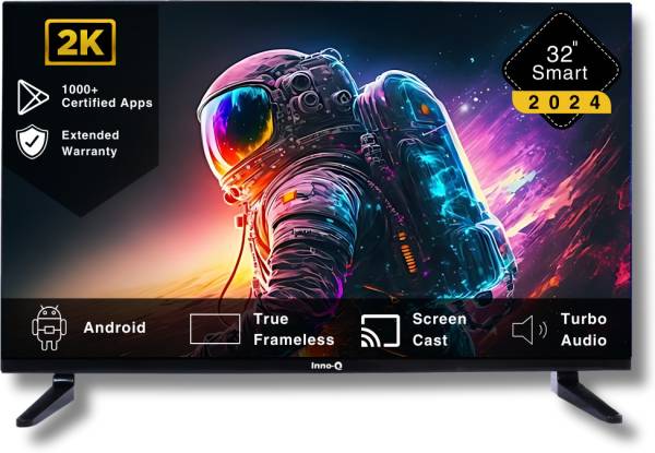 InnoQ Spectra 80 cm (32 inch) HD Ready LED Smart Android TV with 30W Boom Speakers| 1000+ Smart Apps - Games, Mobile Screen Connect, Pixel Colour Enha...