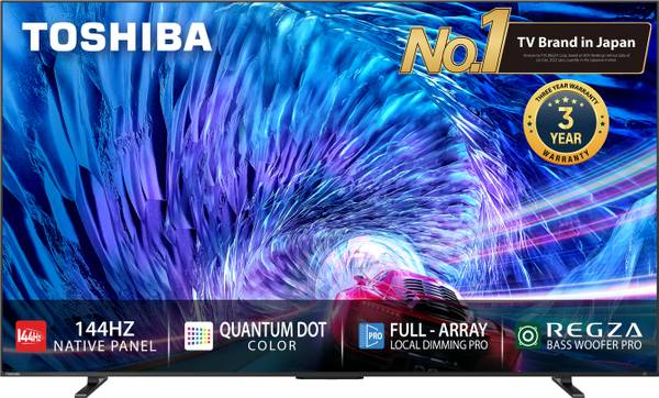 TOSHIBA Z670MP 219 cm (85 inch) QLED Ultra HD (4K) Smart VIDAA TV 256 Zones Full Array Local Dimming, 144Hz Native Refresh Rate and Power Bass Woofer