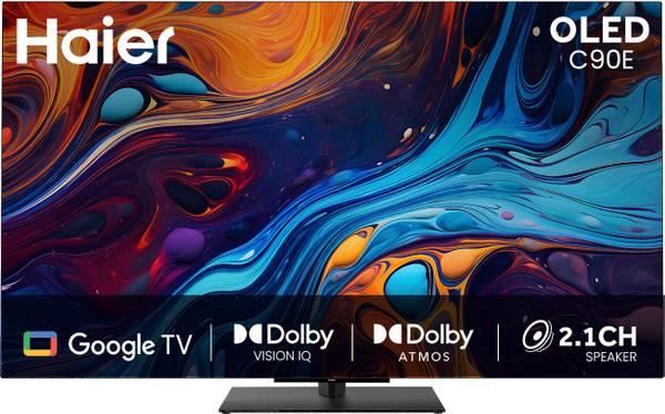 Haier C90 165 cm (65 inch) OLED Ultra HD (4K) Smart Google TV 2025 Edition with Dolby Vision IQ |2.1 Ch 65W Speaker with Subwoofer | Dolby Atmos | Sol...