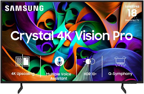SAMSUNG Crystal 4K Vision Pro with Voice Assistant 108 cm (43 inch) Ultra HD (4K) LED Smart Tizen TV 2024 Edition