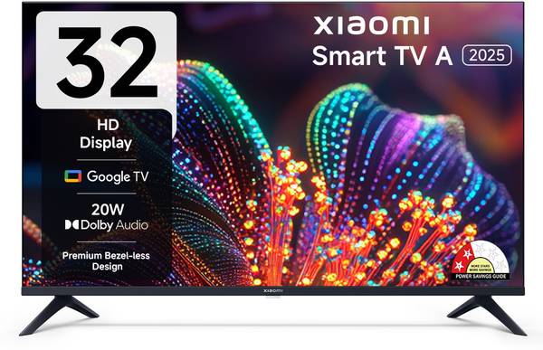 XIAOMI by Mi A 80 cm (32 inch) HD Ready LED Smart Google TV 2025 Edition with 200+ Free Channels | HDR 10 | Dolby Audio | Premium Metal Bezel-less Des...