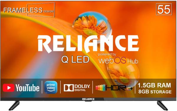 Reliance 139 cm (55 inch) QLED Ultra HD (4K) Smart WebOS TV with Metal Body, Fremless Design & Magic Voice Remote