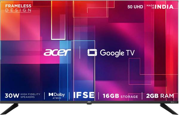 Acer G plus Series 127 CM (50 inch) Ultra HD (4K) LED Smart Google TV with (black) 2024 Model