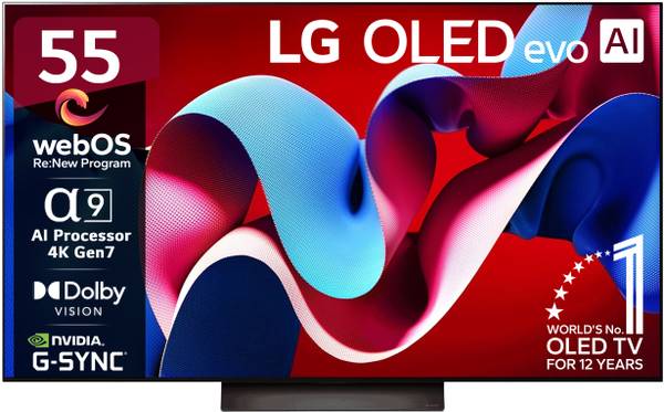 LG OLED evo C4 139 cm (55 inch) OLED Ultra HD (4K) Smart WebOS TV 2024 Edition with Alpha 9 AI Processor 4K Gen7 | AI Picture Pro | Dolby Vision | AI ...
