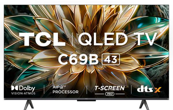TCL 107.95 cm (43 inch) QLED Ultra HD (4K) Smart Google TV with 30W Dolby Atmos
