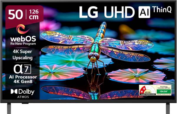 LG AI TV UA8200 126 cm (50 inch) Ultra HD (4K) LED Smart WebOS TV 2025 Edition with Alpha7 AI Processor 4K Gen8 | 4K Super Upscaling | AI Picture Pro ...