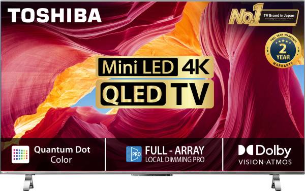 TOSHIBA 139 cm (55 inch) QLED Ultra HD (4K) Smart VIDAA TV With 49 W Dolby VisionAtmos Speakers and 120 Local Dimming Zones (2023 Model)