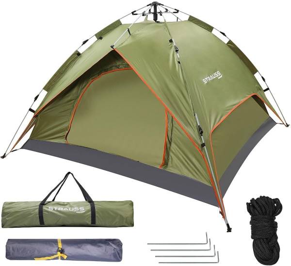 Strauss 4-person Automatic Rainfly waterproof camping tent Tent - For All Age Group