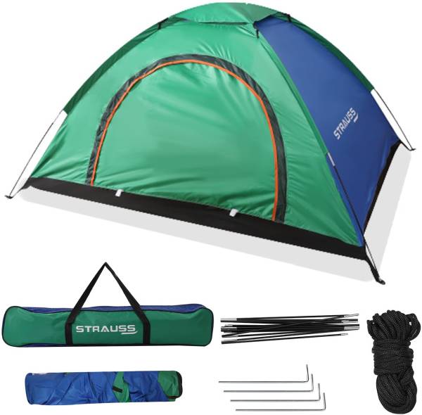 Strauss 2 Person Waterproof Portable Camping Tent with Top Cover|Ideal for Picnic,Hiking Tent - For All Age Group