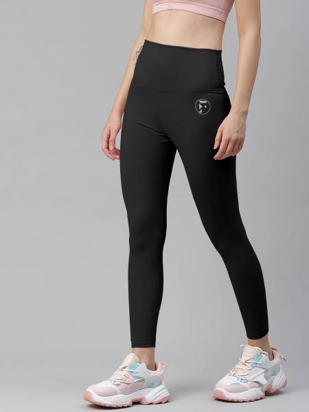 Fenoix Solid Women Black Tights