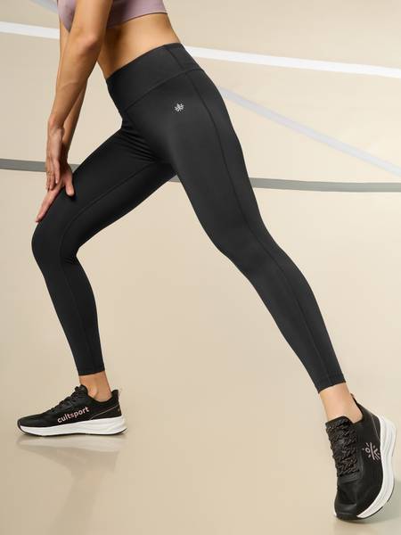 cultsportone Solid Women Black Tights