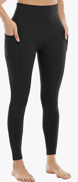 ATHLIMA Solid Women Black Tights