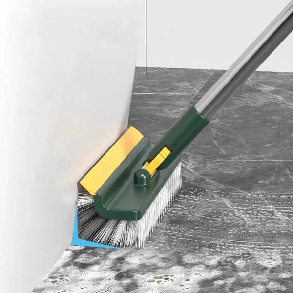 MAAUVTOR 3 in 1 Multifunction Floor Scrub Brush 180Rotating Scrape Corner Cleaning Brush